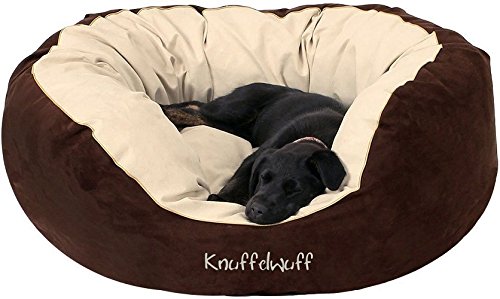 Knuffelwuff-Panier-Chien-Lit-pour-Chien-Coussin-Corbeille-pour-Chien-Dooly-Douillet-Marron-Beige-L-80-x-75cm