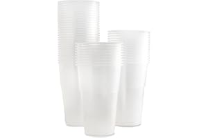CATERSERVE Large Plastic Glasses - Beer Cups Made from Clear PP (Full Pint-568ml-50Pcs)