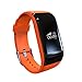 Produktbild cositea R1 Sports Armband Dynamische Herzfrequenz Monitor Schrittzähler Schlaf Tracker Selfie Fernbedienung, Bluetooth 4.0 Smart Armband für Gesundheit Fitness Tracker Sport/Office/schlafende Monitor und Reminder kompatibel mit Android, Iphone IOS Smart Phone (orange)