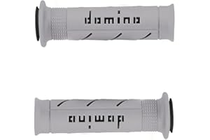 MOTOPARTS Motorcycle Grips Rubber Handlebar Grips for Naked, Tourer, Racing, Cruiser, Pit Bike (Grey)