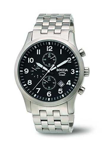 Boccia Herren-Armbanduhr Chronograph Quarz Titan 3755-02