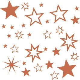 30 Stück Sterne KUPFER Aufkleber, Mix-Set, Fensterdekoration zu Weihnachten Fensterbild / Fensteraufkleber, Wandtattoo Deko Sticker, Autoaufkleber, Weihnachtsdekoration, Schaufenster In- und Outdoor 70001