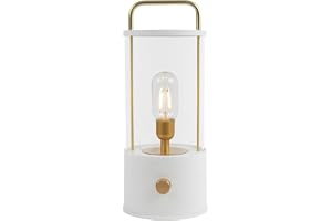 Idena 50126 LED campinglykta i vitt, inomhus- och utomhu, uppladdningsbar och dimbar, ca. 35 cm, bärbart ljus