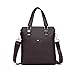 Produktbild WaWeiY Aktentaschen Herren Umhängetasche Messenger Bag Umhängetasche Leder Bow Stitch Solid Color Business Aktentasche, Schwarz/Braun, 28x30x6cm (Color : Brown)