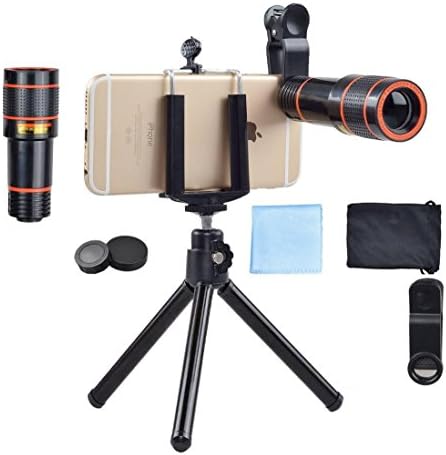 CYGG Clip-On Phone Lens Kit,12X Telescope Camera Lens+ Lens With Mini Tripod For Iphone Samsung Huawei And Most Android Smartphone