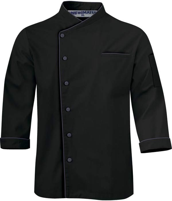 Long Sleeves Stylish Unisex Chef Jacket with Contrast Piping