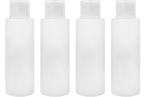 LONGWAY 4 Stück 100 ml Reiseflaschen, leer, nachfüllbare Quetschflasche mit Klappverschluss, transparente Kunststoff-Flaschen für Make-up, Duschgel，Toilettenartikel, Flaschen für Reisen, Shampoo,