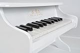 kleines Kinder Mini Klavier ab 3 Jahre in Weiß mit 25 Tasten Kids Piano mit Farbtafel und Liederheft - 7