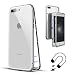 Produktbild LeeACC iPhone 7 Plus Hülle, iPhone 8 Plus Magnetische Hülle, Metall Bumper Eingebaute Magnetische Adsorption Transparent Gehärtetem Glas Back Cover für iPhone 7 Plus/8 Plus-5.5" Klar Silber