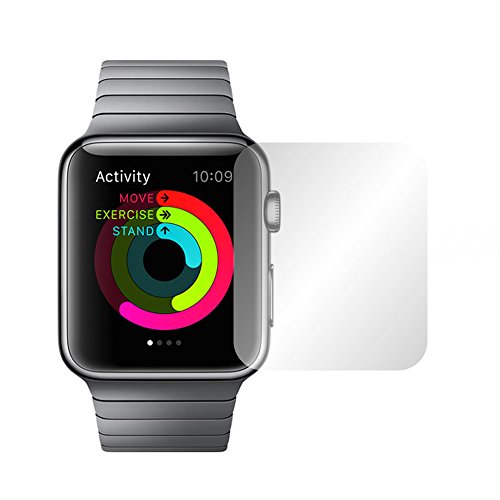 4 x Slabo Displayschutzfolie Apple Watch 42mm Displayschutz Schutzfolie Folie (verkleinerte Folien, aufgrund der Wölbung des Displays) "Crystal Clear" unsichtbar MADE IN GERMANY