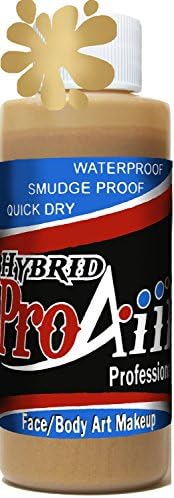 ProAiir Waterproof Hybrid Face and Body Art Paint - Gold 2.1oz (60ml) Bottle