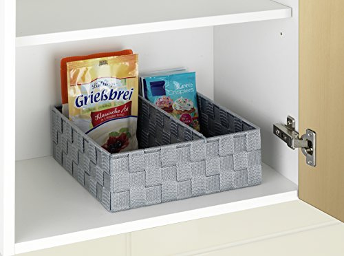 Wenko 54050100 Küchenorganizer Adria L mit variabler Trennwand, Polypropylen, grau, 26 x 26 x 9 cm - 4