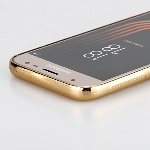Ambaiyi Ultra Delgado Protecci  n Carcasa Bling Transparente Gel TPU Silicona Funda para Samsung Galaxy J3 2017 SM J330F   Android 7 0     dorado