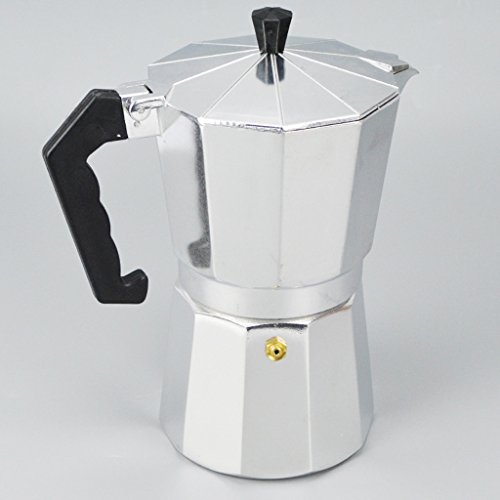 Gazechimp Metall Espressokocher | Mokkakanne | Mocca-Kocher | Kaffeekocher – Silber, 12 Tassen - 9