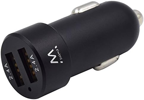 Ewent ew1234 Car Charger, Aluminium/Black