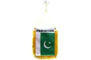 AZ FLAG - Wimpel Pakistan - 15x10 cm - Pakistanische Mini Flagge 10 x 15 cm - Auto Pennant Spezielle Auto