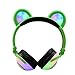 Produktbild Kinder Kopfhörer, verkabelt Blink Bär Kinder Headset, Glowing Cosplay Fancy Faltbare Over-Ear Gaming Headsets mit LED-Licht für iPad iPhone iPod Tablets Android Smartphones Laptop PC MP3/4 Valentinstag Geburtstag Geschenk