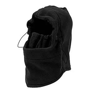 STHIRA Unisex Breathable Outdoor Winter Comfortable Motorcycle Full Cover Fleece Thermal Winter Cap Scarf Ultra-Protection (Black)