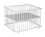Schardt 020150002 077 1/679 Laufgitter Basic, 100 x 100 cm, weiß, mit Einlage Sternchen, grau - 3