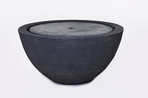 Brunnenschale Zimmerbrunnen Brunnen Gartenbrunnen Zierbrunnen Springbrunnen rund Fiberglas „Vaso“ Ø40 cm, Anthrazit - 4