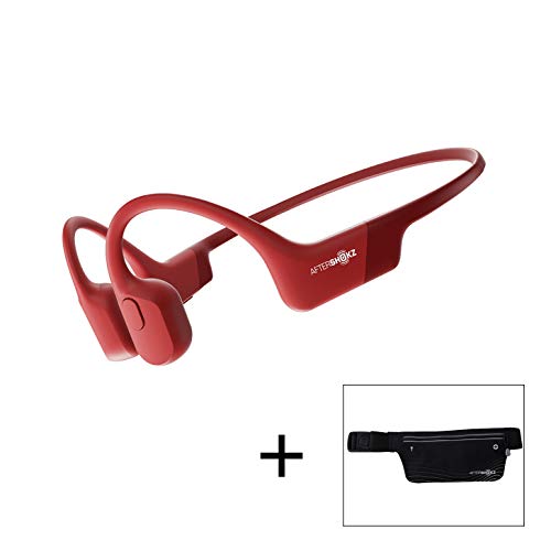 AfterShokz Aeropex, Casque à Conduction Osseuse Écouteur Bluetooth sans Fil,Oreille Ouverte(Open-Ear), Écouteur Sport Étanche IP67, Rouge Solaire [Cadeau Saint Valentin]