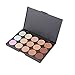 Boolavard® Professional Concealer Camouflage Contour Eye Facial Cream, Oval Make-Up Palette / Cosmetic Makeup Brush Set (15 Colours)