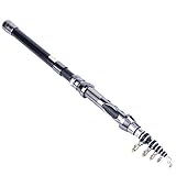 Nelnissa portátil telescópica de Fibra de Carbono caña de Pescar Viajes Pesca Spinning Rod