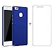 Produktbild BLUGUL Huawei P9 Lite Hülle + Freier Panzerglas, Ultradünn, Voll Schützend, Seidengefühl, Harter Schutzhülle für P9 Lite, Blau