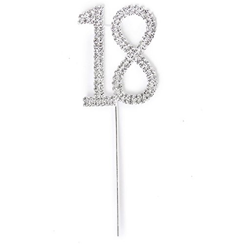 ULTNICE Geburtstag Kuchen Spitzenwerken Rhinstone Deko Cake Topper für 18 Hochzeit Jubiläum Geburtstag feiern