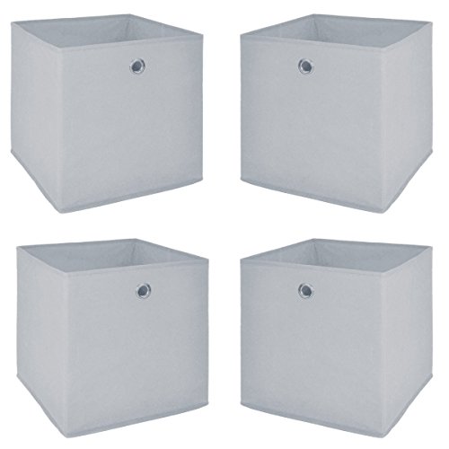 Möbel Akut Faltbox 4er Set in weiß-lichtgrau, Aufbewahrungsbox für Raumteiler oder Regale - 2