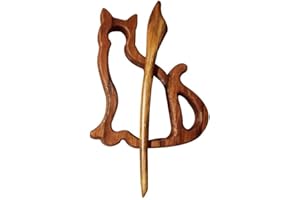 AUSAGG Broche avec motif animal en bois, broches pour femmes, broche créative de dessin animé, épingle à châle, écharpe, boucle pour pull, écharpe, écharpe, écharpe, cravate, écharpe, etc