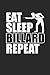 Produktbild EAT SLEEP BILLARD REPEAT: Billard Notizbuch Billiard Notebook Pool Planer Snooker Journal 6x9 squared kariert