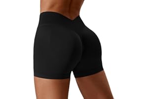 Qmttoae High Waisted Gym Shorts for Women Scrunch Butt Cycling Shorts Seamless Yoga Booty Workout Running Shorts