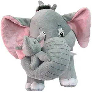 AVS Soft Spongy Hugable Cute Baby Sitting Elephant in New Design for Your Kid, Show Piece or for Your Loved One - 42 cm (Grey)
