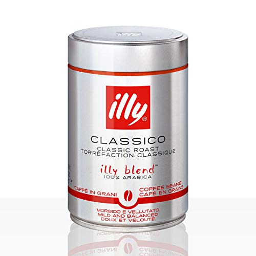 2 x illy Espresso ganze Bohne, normale Röstung, Dose mit silber / rotem Deckel, 250g