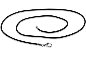 BlackAmazement Collana in gomma di gomma, 40 cm, 45 cm, 50 cm, 55 cm, 60 cm, spessore 2 mm, nero, chiusura a moschettone, in acciaio inox, da uomo e da donna