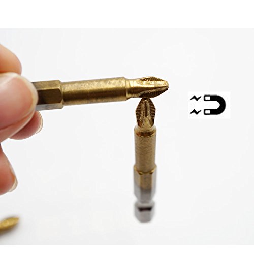 JTENG 10 tlg. PH2 Magnetische Schraubendreher Bits 50 mm Anti Rutsch Phillips Hex Schraubendreher Schraubendreher Bits set Elektrische - 6