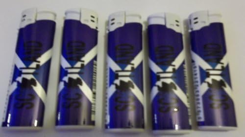 5 X Electronic Lighters Gas Refillable Funny Novelty Scotland