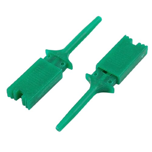 10 Pcs Green Plastic Multimeter Test Probe SMD IC Hook Clip Grabbers 1.9"