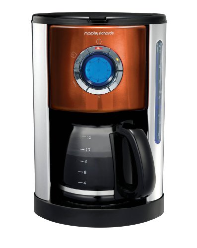Morphy Richards 47096 Filterkaffeemaschine Accents Maron 12 Tassen 1000 Watt