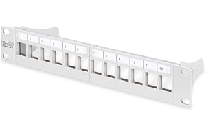DIGITUS Patchpanel modulär - 12 portar - 10-tums rackmontering 1U - Keystone-modul-distributionspanel - Skärmad
