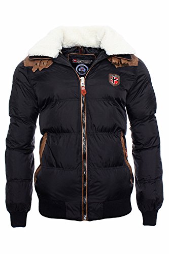 Geographical Norway Herren Winterjacke Expeditionsjacke Steppjacke schwarz S