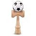 Produktbild Kendama aus echtem Buchenholz, Model 'König Fussball' das Original aus Japan, traditionelles Holzspielzeug, trainiert effektiv Geschicklichkeit und Koordination, edle Lackierung, Kugel 6 cm Durchmesser, Grundlackierung in Farbe weiß/schwarz – Fussball, Kugelspiel, Kugelfangspiel, Geschicklichkeitsspiel - Marke Ganzoo