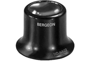 BERGEON Lupa zegarmistrzowska 4422 – powiększenie: 2,5x – dwuwypukła soczewka – profesjonalne narzędzie specjalne do precyzyjnych prac zegarmistrzowskich – kolor: czarny – dioptrina: 16