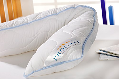 PROCAVE | TopCool Seitenschläferkissen 40×145 cm | Atmungsaktives Schwangerschaftskissen | Weiches Stillkissen mit verstepptem Bezug | Made in Germany - 5