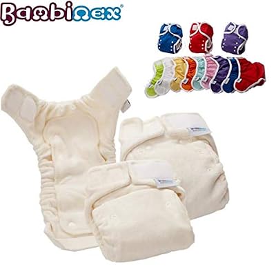 Bambinex Bamboo OneSize ** Pack d'essai ** 5 Couches lavables + Culotte + Inserts pour la nuit et autres