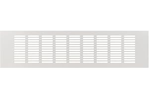 STEINBERG14 400x100mm Bianca Griglia di Ventilazione in Alluminio per Mobili - Griglia D'Aerazione Rettangolare - Griglie Areazione Rettangolari