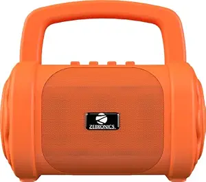 Zebronics Zeb-County 3 Portable Wireless Speaker Supporting Bluetooth v5.0, FM Radio, Call Function, Built-in Rechargeable Battery, USB/Micro SD Card Slot, 3.5mm AUX Input, TWS (Orange)