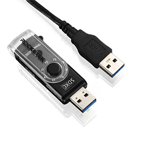 USB 3.0 Kartenleser extern, Rocketek Kartenlesegerät fur microSD | microSDHC | microSDXC | SD | SDHC | SDXC | SD | MicroSD Class 10 / UHS-1 | Plug & Play | Power-LED | schwarz - 4