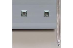 FINE STAR Optimal Products Roller Blinds Easy Fit Trimable Home Office Window Square Eyelet Fabric Blind 160cm Drop (Silver, 120 x 160 cm)